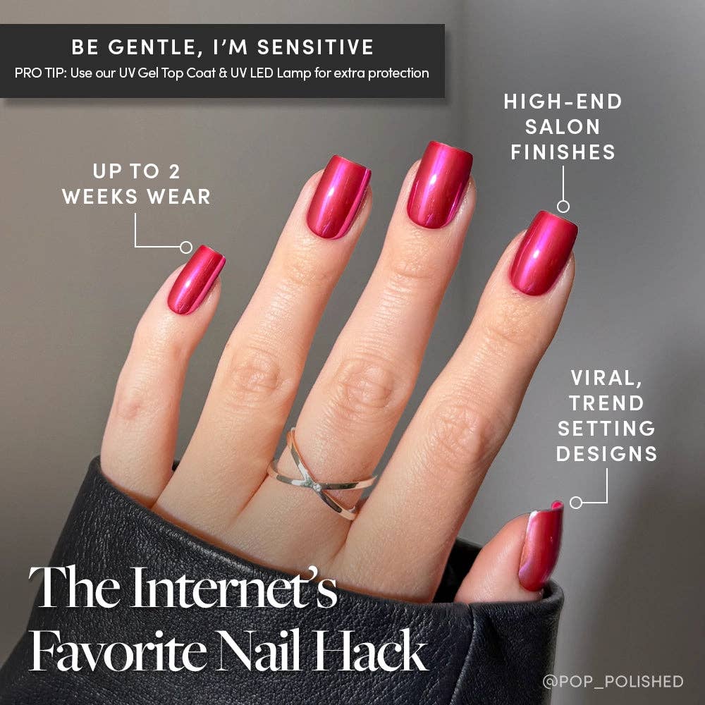 Pink Alloy Press-On Nails