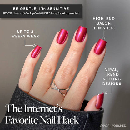 Pink Alloy Press-On Nails