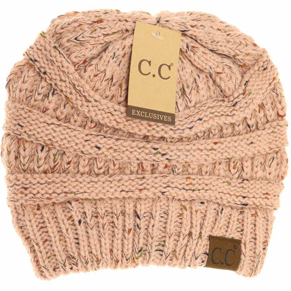 Brown Flecked CC Beanies: