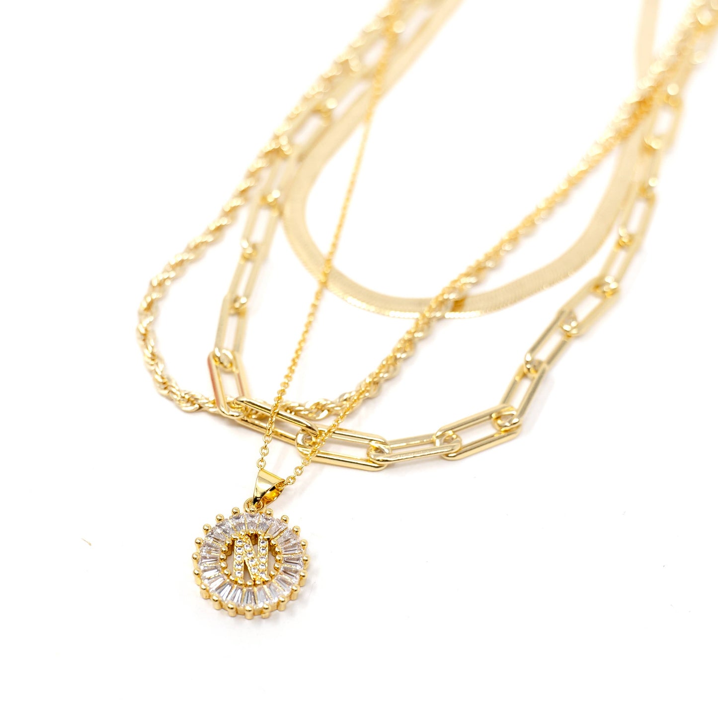 Skinny Herringbone Chain: Gold