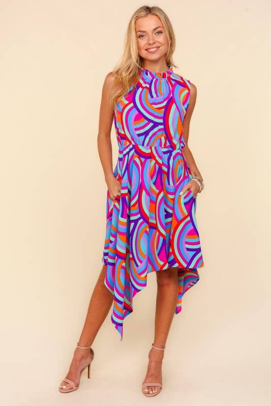 Happi Mock Neck Sleeveless Dress
