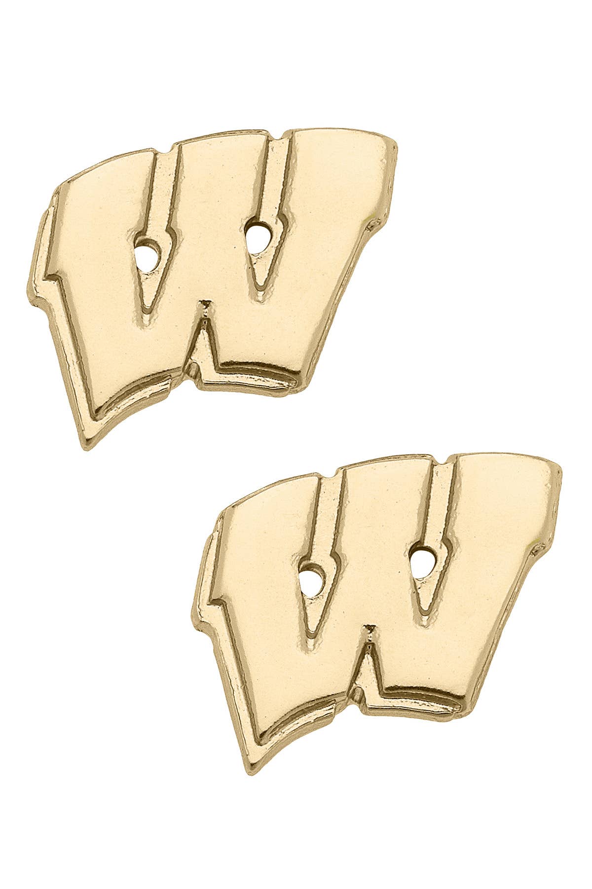 Wisconsin Badgers 24K Gold Plated Stud Earrings