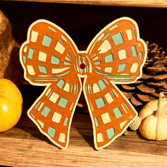 Checkered Fall Bow Freshie: Butt Naked