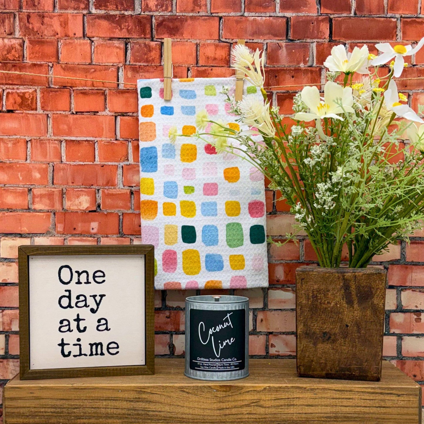 Abstract Color Rain Waffle Kitchen Tea Towels
