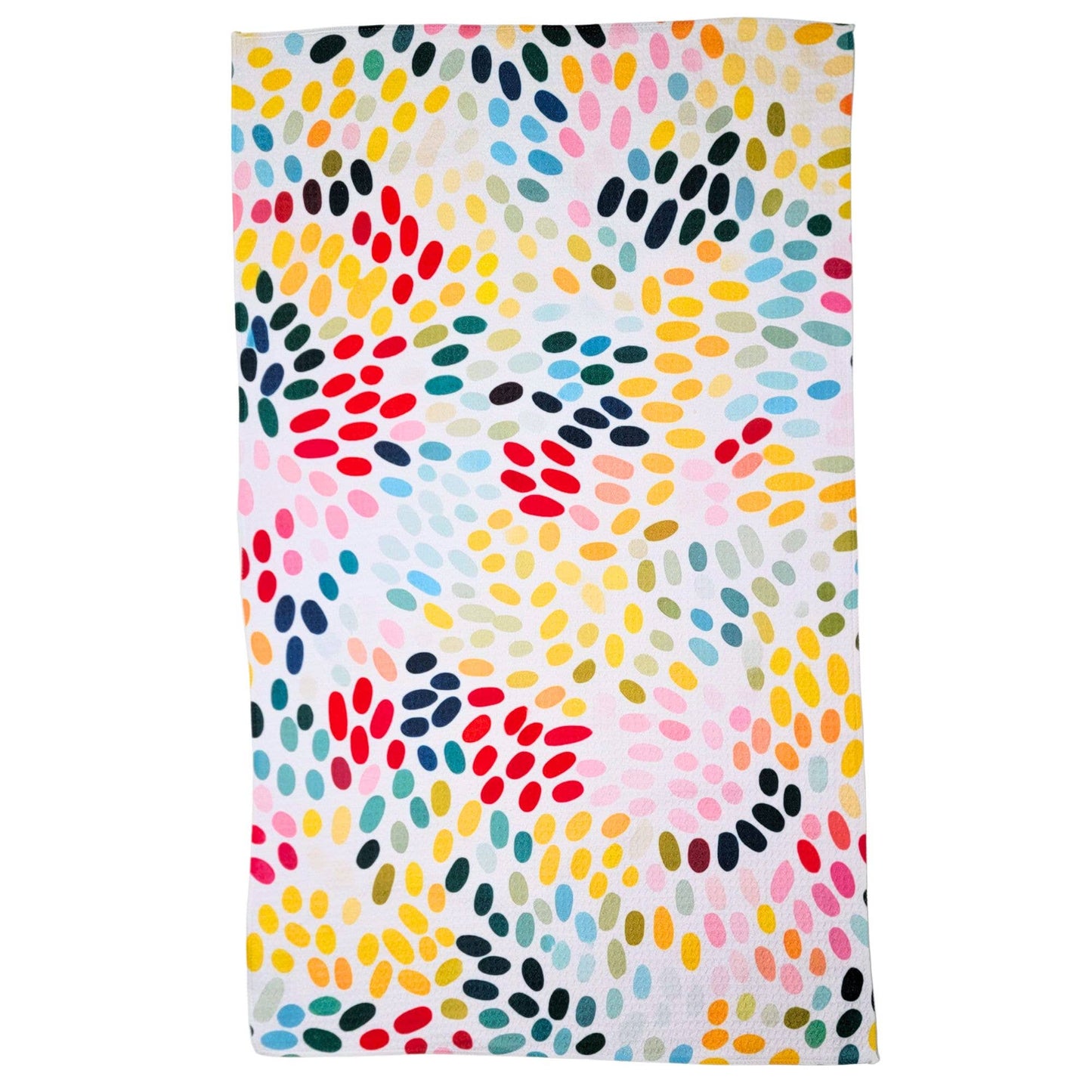Color Swirls Motif Waffle Kitchen Tea Towels