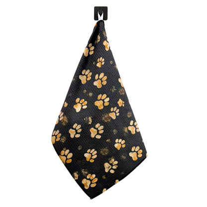 Dog Paw Prints Summer Waffle Kitchen Tea Towels