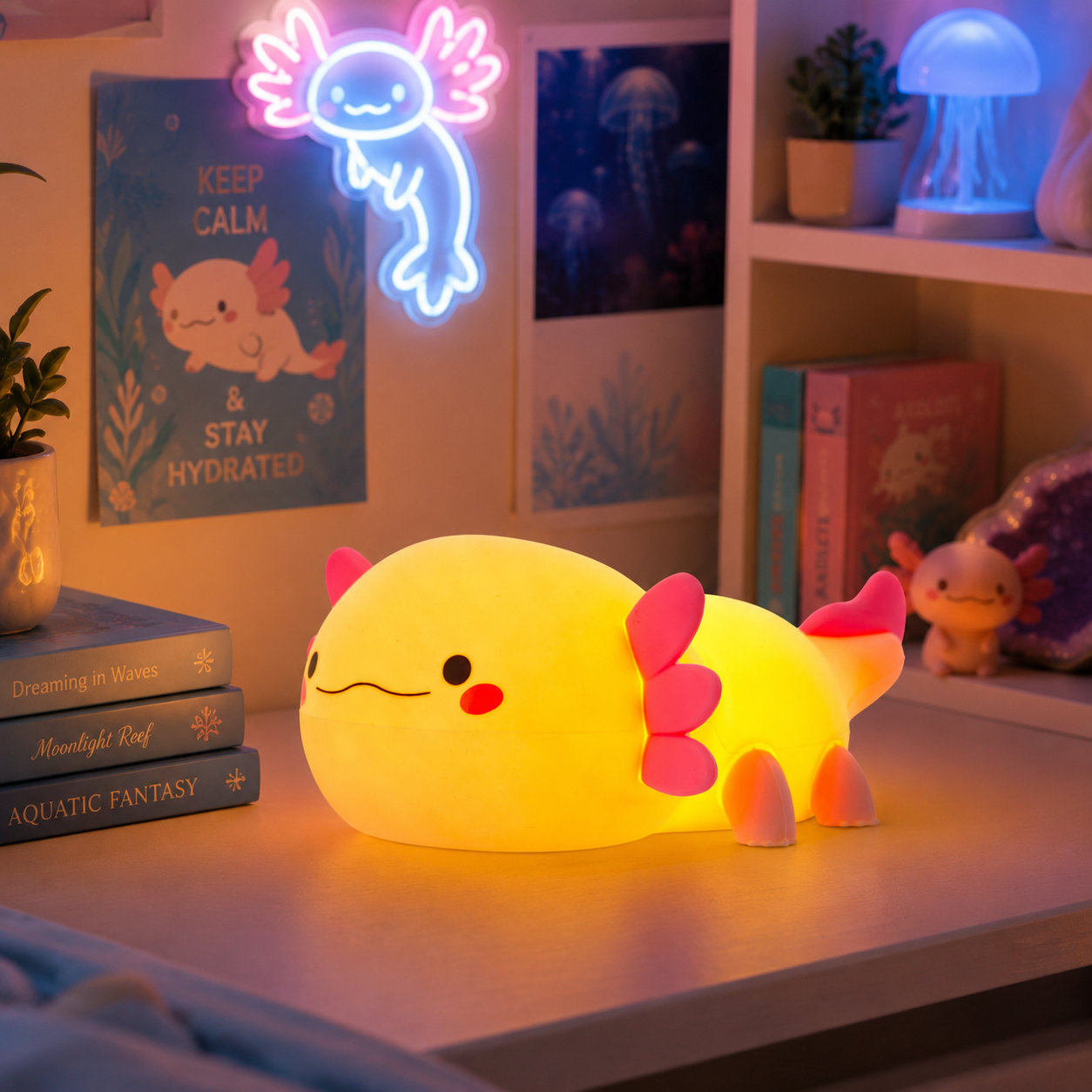 Squishy Animal Night Lights - Baby Axolotl