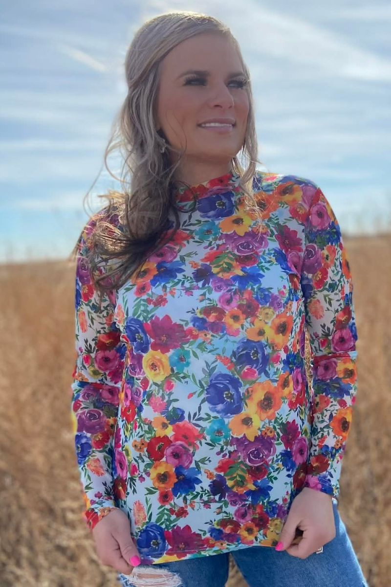 Country Kitchen Bloom Mesh Top