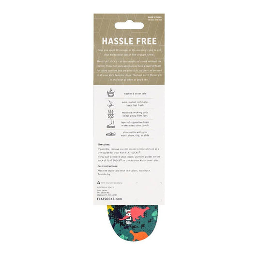 Dinosaur FLAT SOCKS Kids: 8 Toddler to 4 Kid's