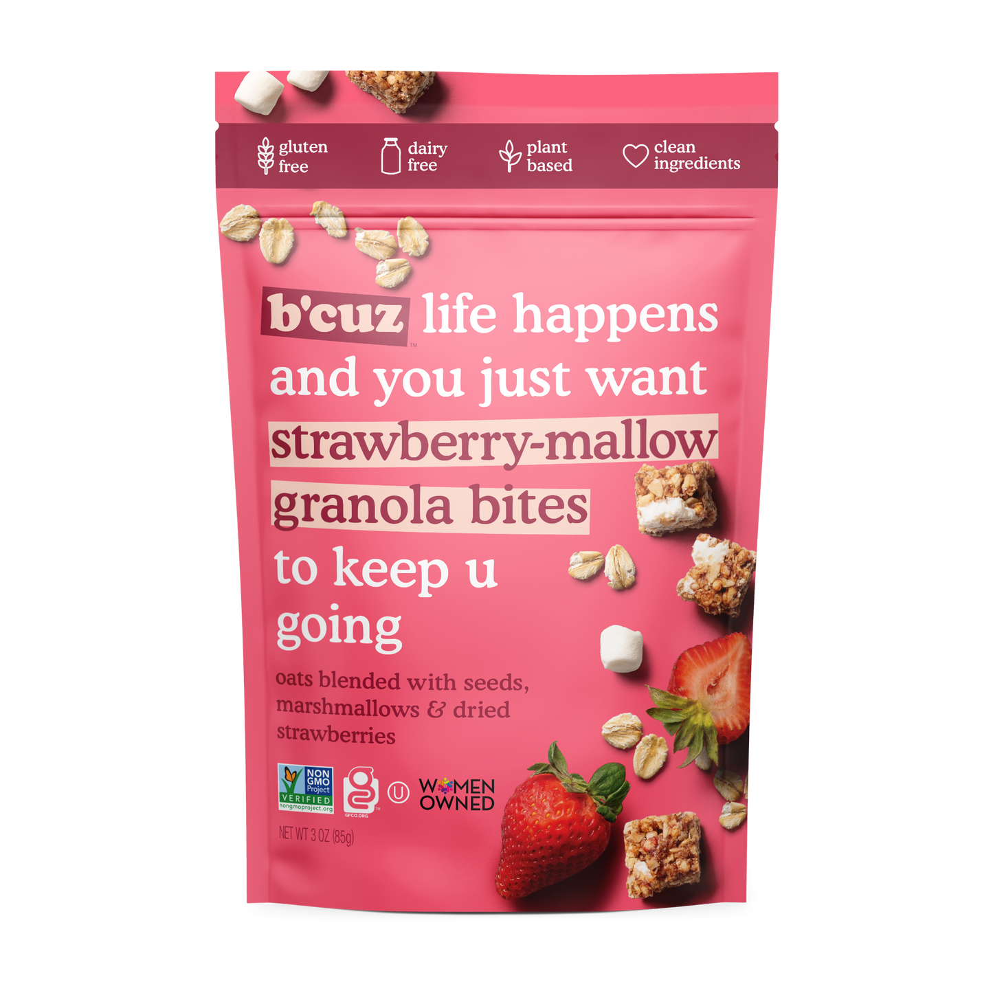 Strawberry Mallow Granola Bites 3oz.