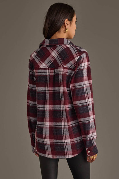 Maroon Plaid Button Up Flannel