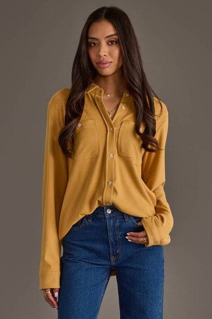 Mustard Super Soft Button Up Flannel