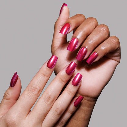 Pink Alloy Press-On Nails