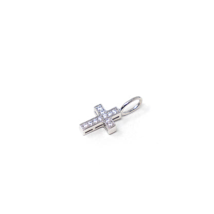 Crystal Cross Charm: Cross / Silver