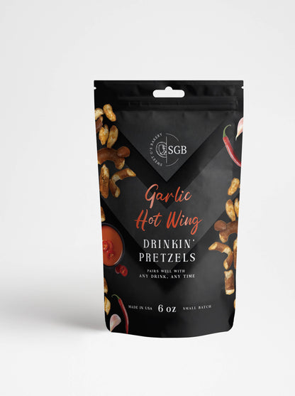 Garlic Hot Wing Flavored Sourdough Pretzels - 6oz Pouch