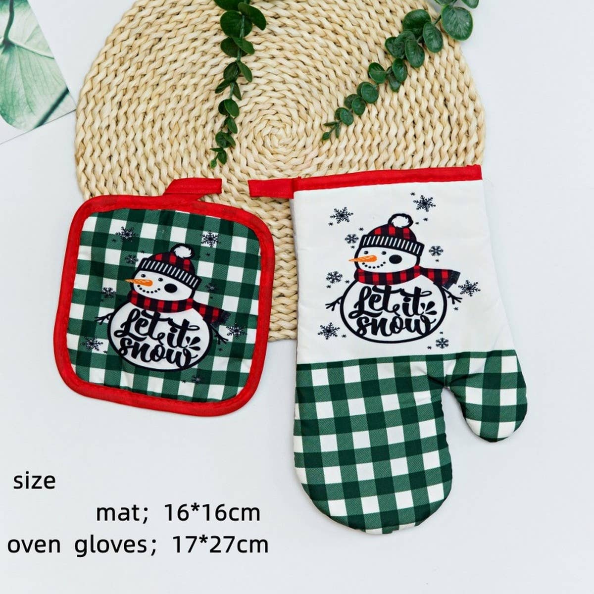 Christmas Oven Mitt & Pot Holder Set