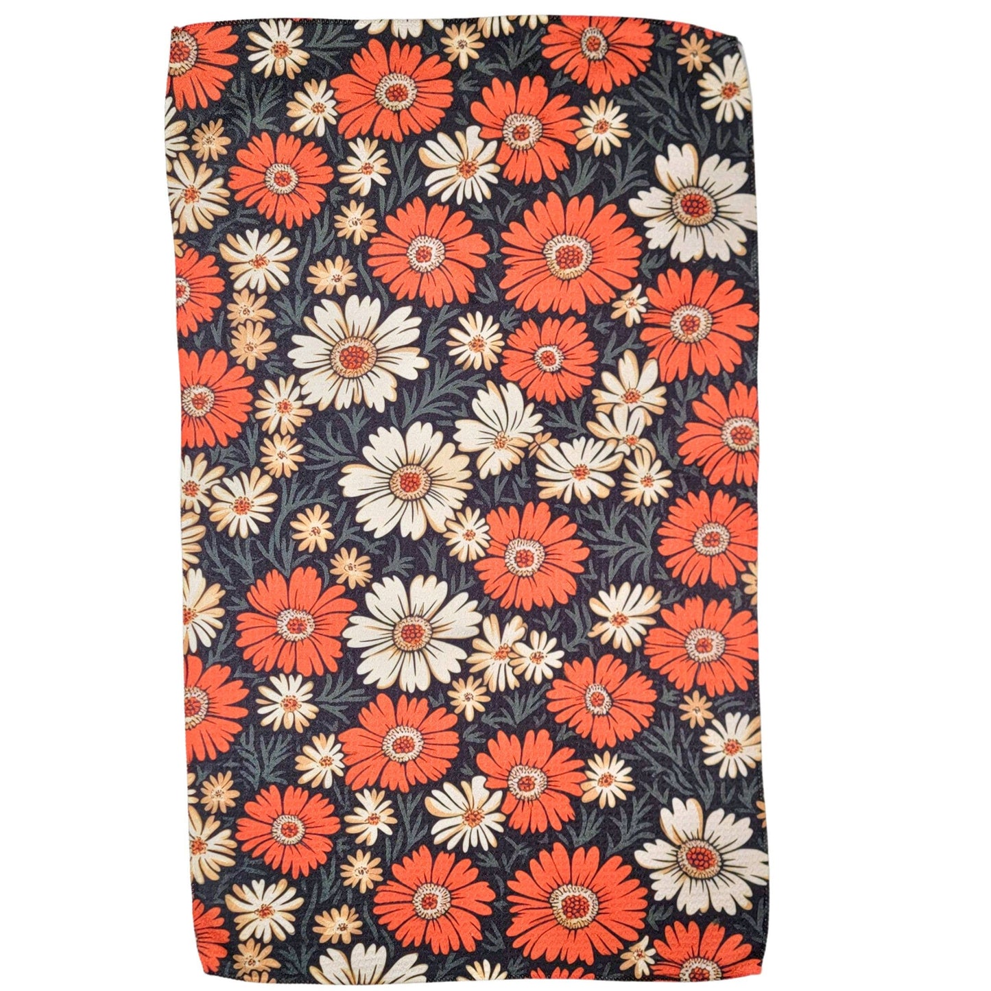 Fall Flowers Kitchen Waffle Towels - Fall Decor