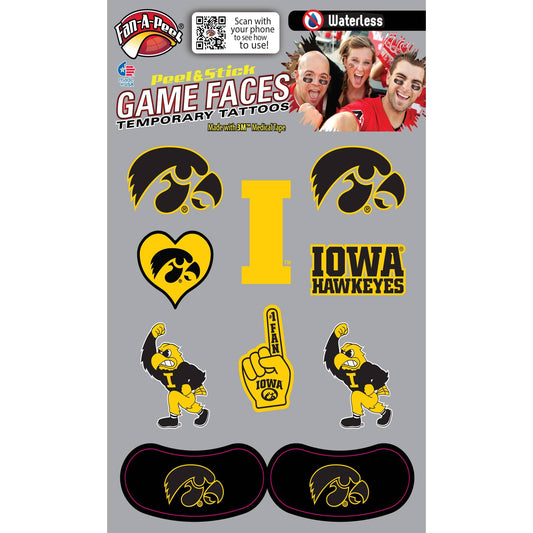 Iowa Hawkeyes Game Faces® Temporary Tattoos