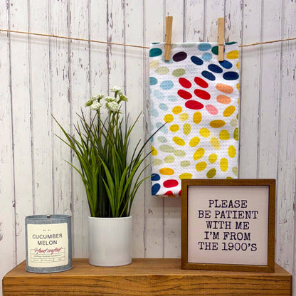 Color Swirls Motif Waffle Kitchen Tea Towels