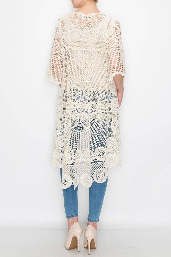 Ivory Olivia Crochet Kimono