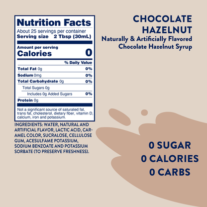 Sugar Free Chocolate Hazelnut Syrup