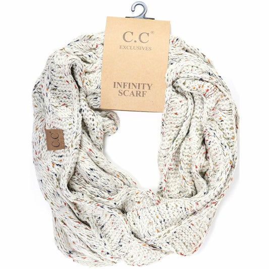 Oatmeal Flecked CC Infinity Scarf: