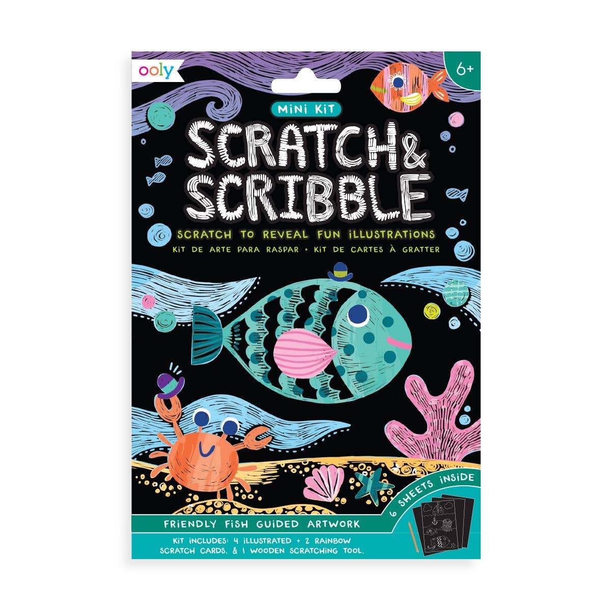 Friendly Fish Scratch & Scribble: Mini Kit - (7 PC Set)