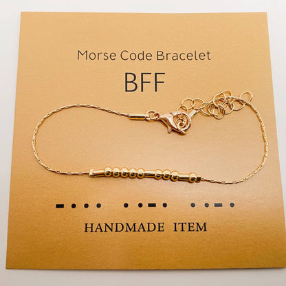 BAD ASS Handmade Golden Morse Code Bracelet: