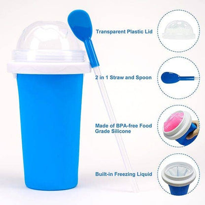 Pink Instant Slushie Maker Cup Includes Straw/Spoon