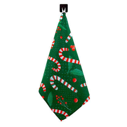 Christmas Candy Cane Kitchen Waffle Tea Towels Holiday Decor
