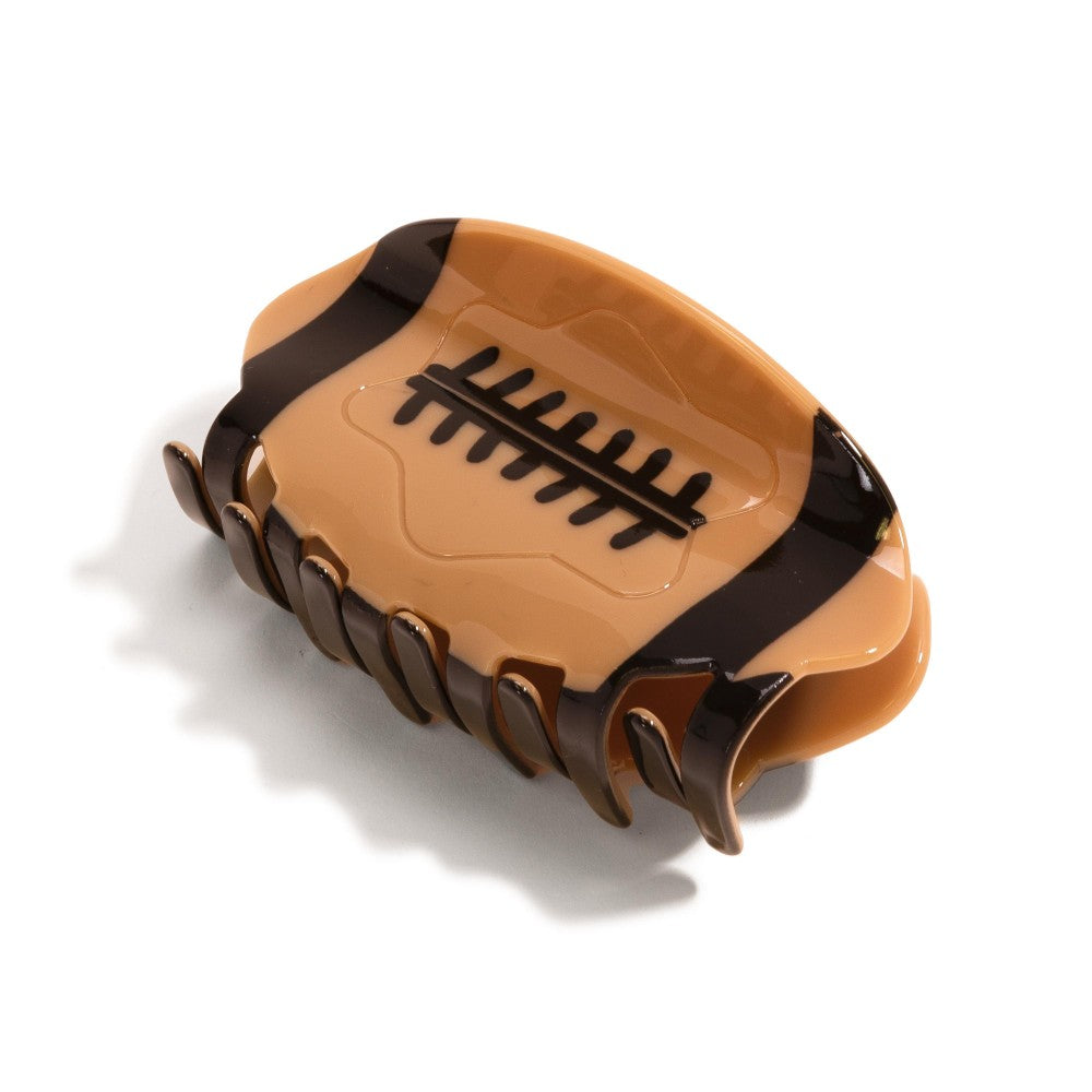 Black/Gold Football Hair Claw Clip