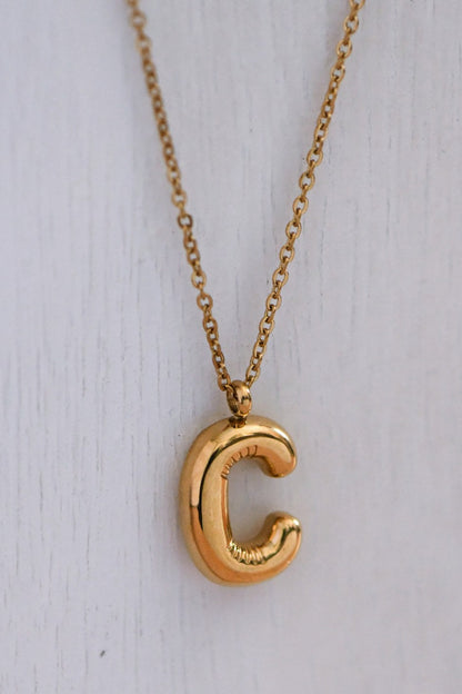 18K Gold Dipped Non-Tarnish Stainless Steel Initial Necklace
