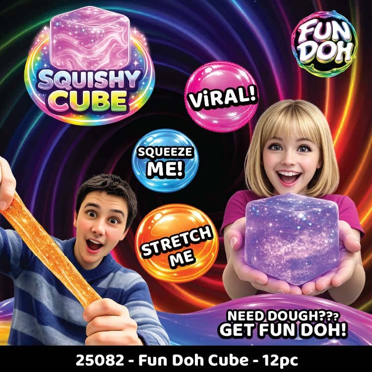 Squish & Squeeze Sparkle Cube Fidget Toy