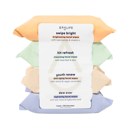 Swipe Bright Skincare Makeup Remover Facial Wipes Multi-Pack - 4 Pk