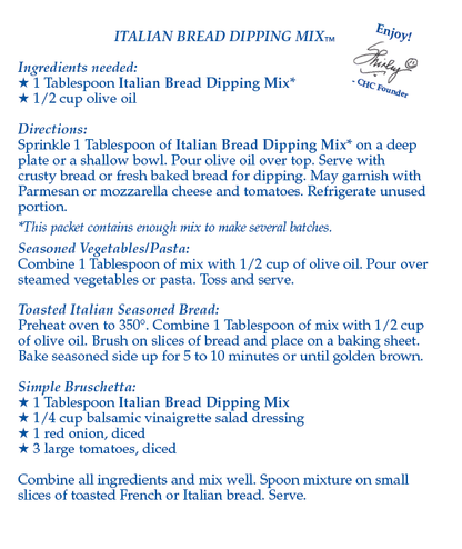 Italian Bread Dipping Mix