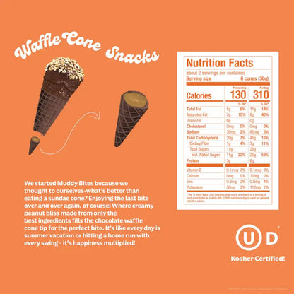 2.33 oz Peanut Butter Chocolate Waffle Cone Snacks