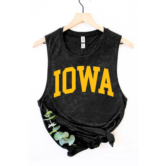 IOWA MINERAL GRAPHIC TANK TOP: Mineral Black