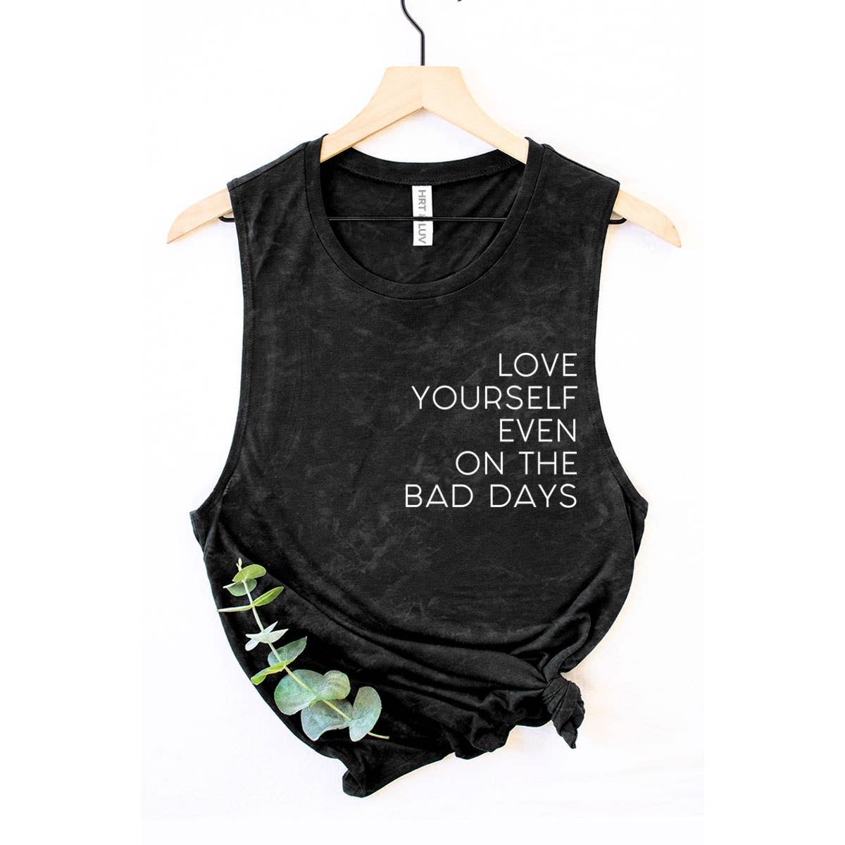 LOVE YOURSELF MINERAL GRAPHIC TANK TOP: Mineral Black
