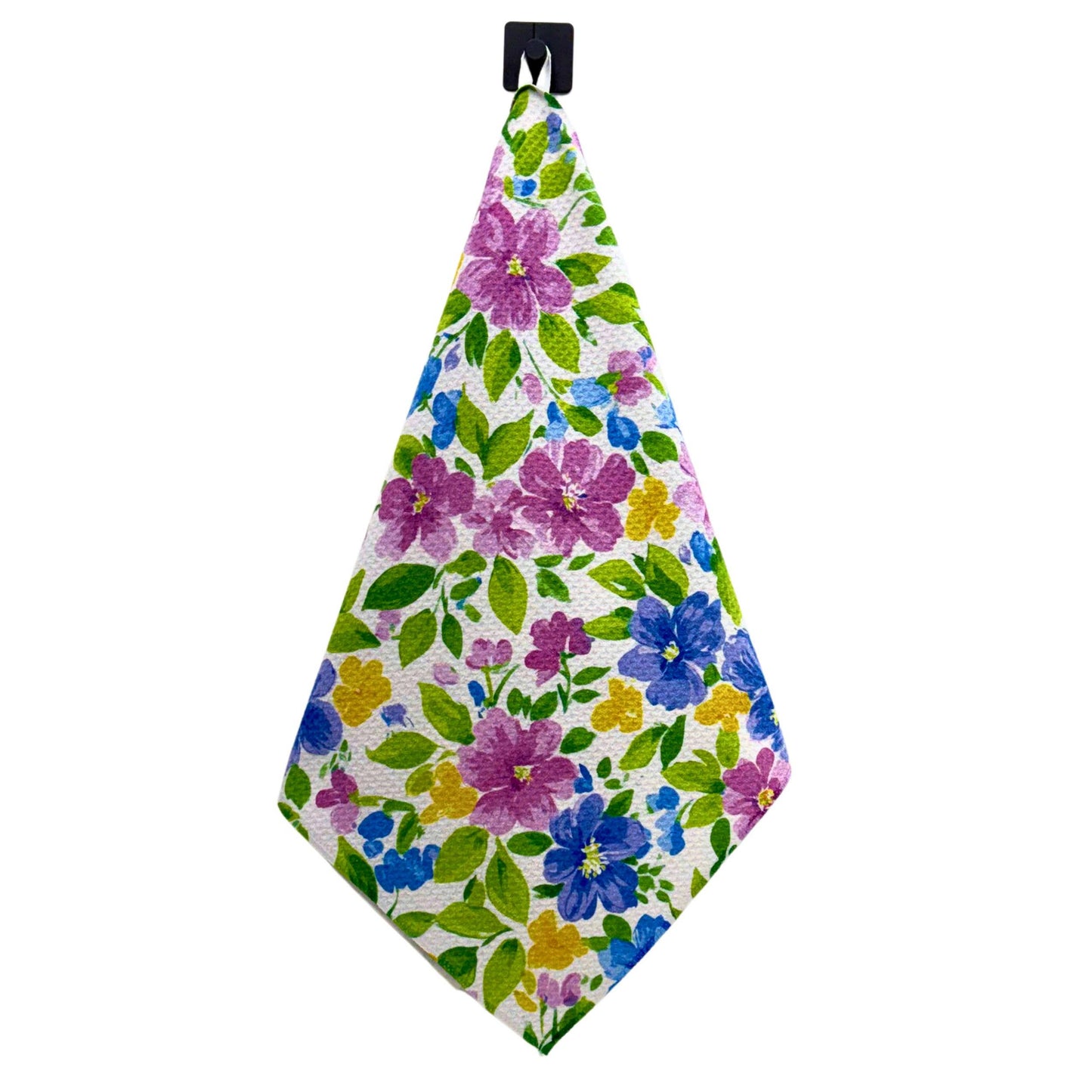 Poppy Floral Motif Waffle Kitchen Tea Towels - Summer Decor