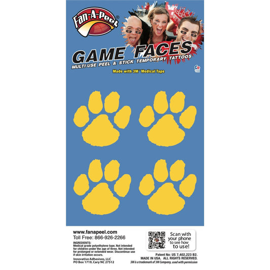 Paw Game Faces® Yellow Peel & Stick Temporary Tattoos