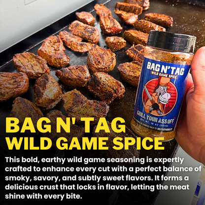 Bag N' Tag Wild Game Seasoning – Bold & Smoky Grill Blend : 10oz Bottle