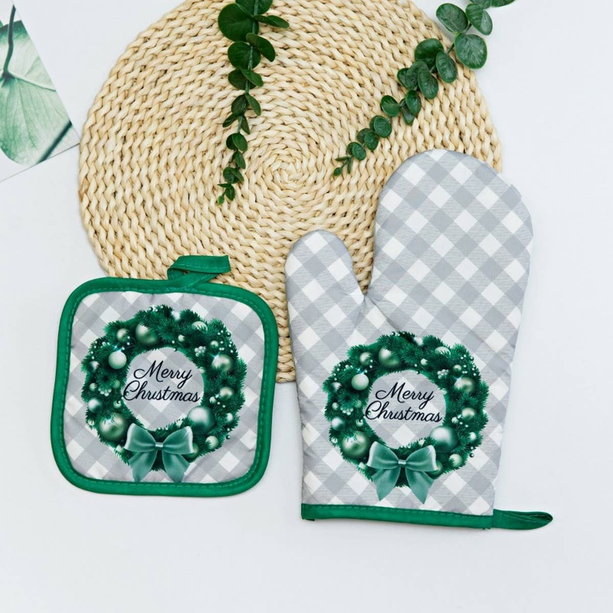 Christmas Oven Mitt & Pot Holder Set