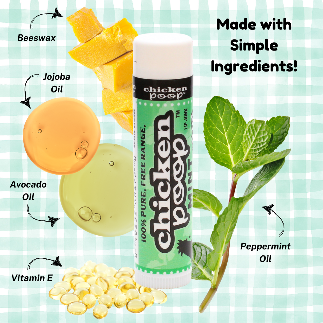Chicken Poop® MINT Lip Balm, All Natural