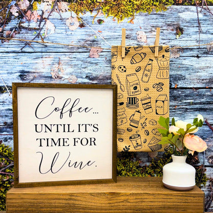 Coffee Barista Doodles Kitchen Waffle Towels - Mother's Day