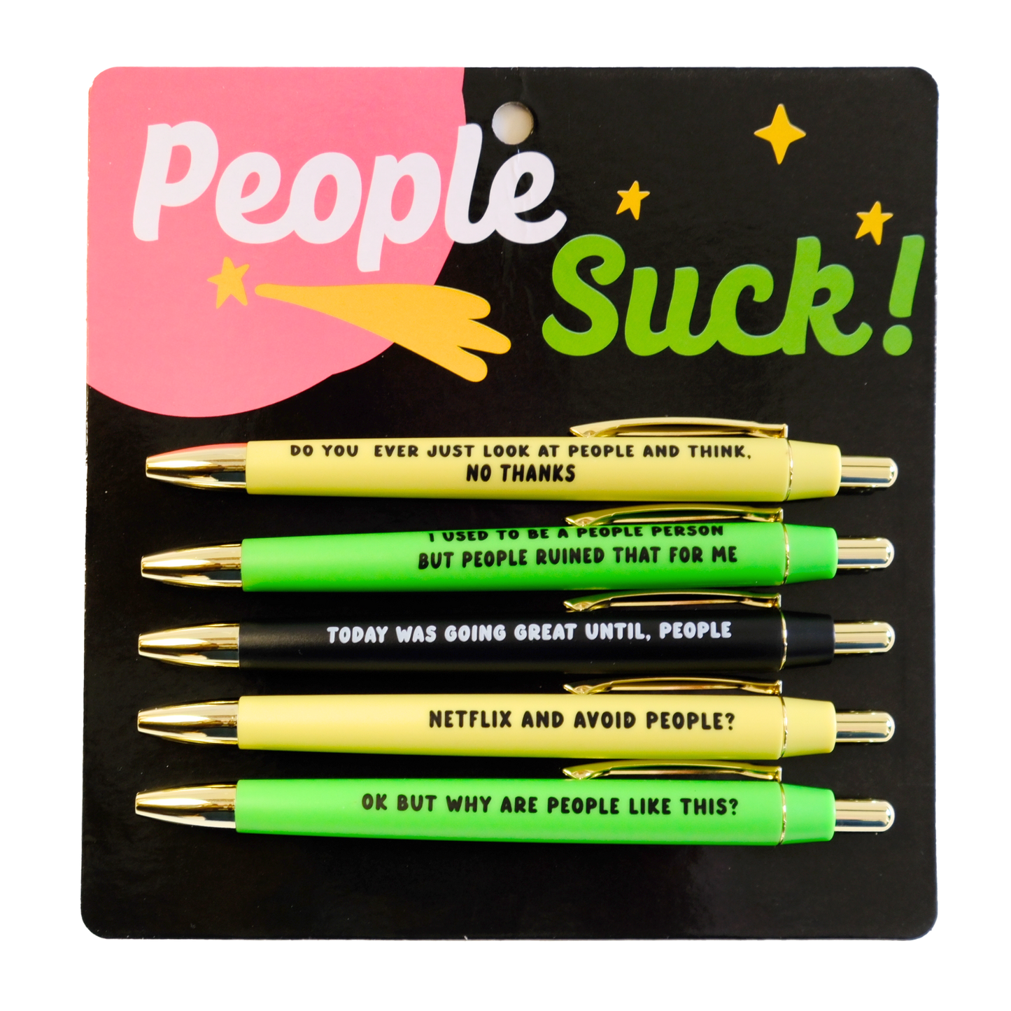 People Suck Pen Set (funny, misanthrope, gift, introvert)