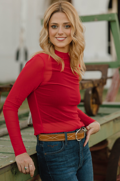 Meshed Out Red Top
