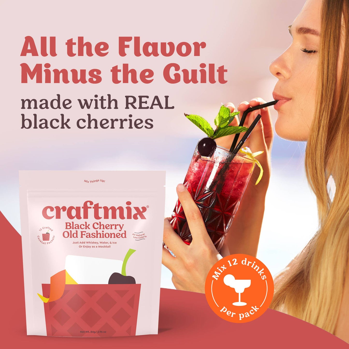 Black Cherry Old Fashioned Mixer - 6 Servings Multipack