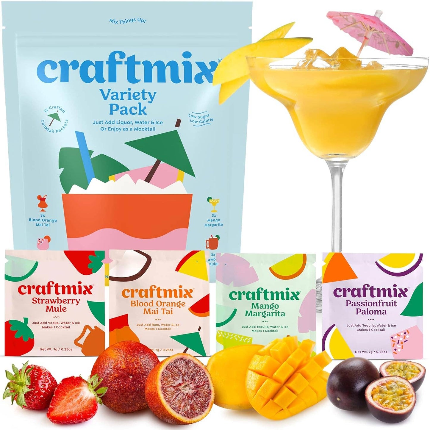 Variety Pack Cocktail Mixers - 12 Servings Multipack