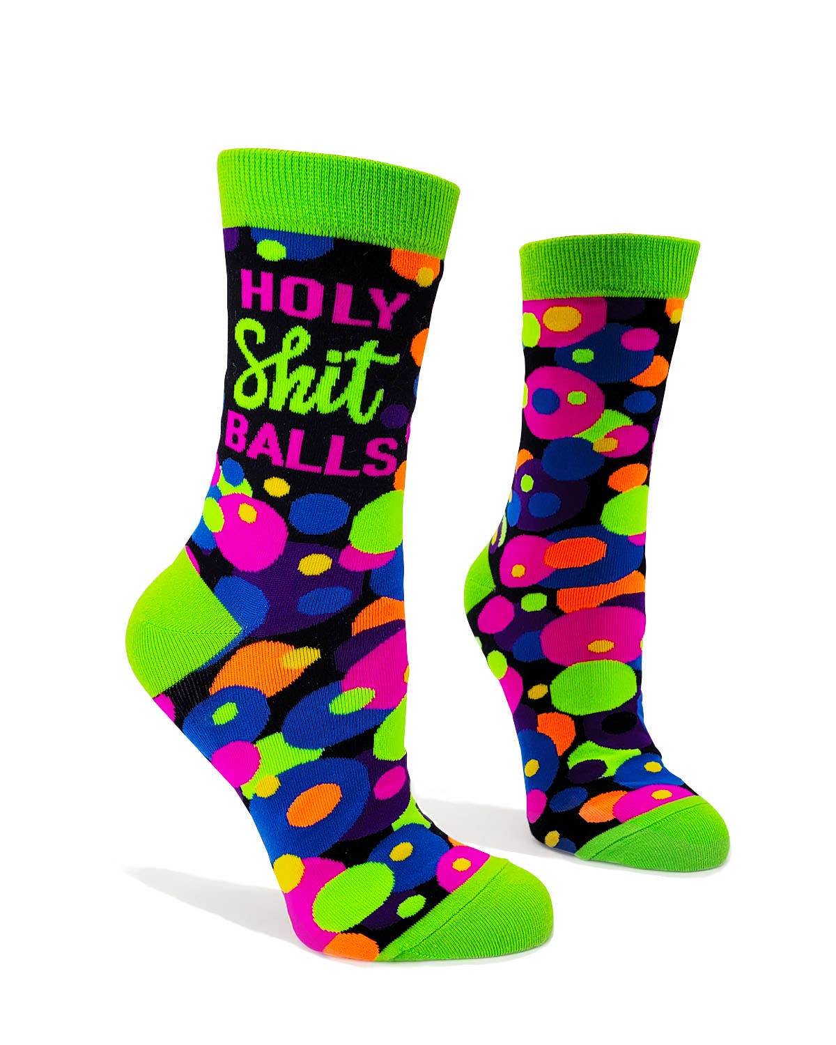 Funny Holy Shit Balls Ladies' Novelty Crew Socks