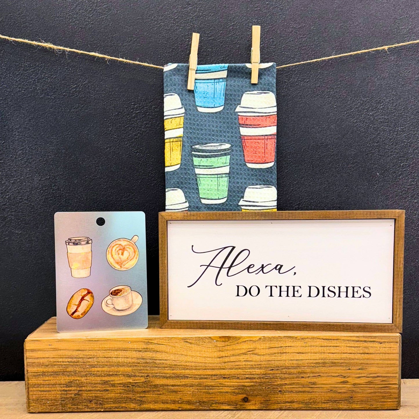 To Go Coffee Cups Kitchen Waffle Towels - Mother's Day Gift